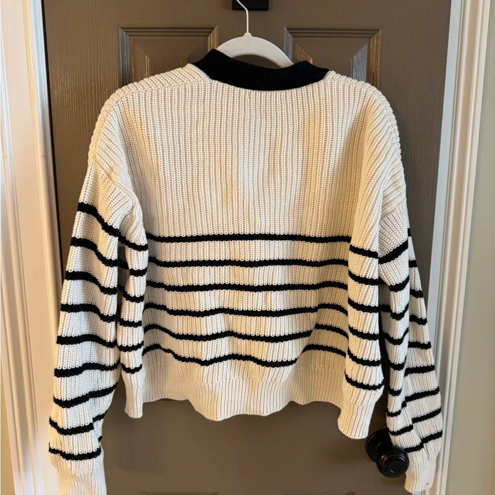 Quince Organic Cotton Fisherman Cardigan Sweater - Picture 4 of 5